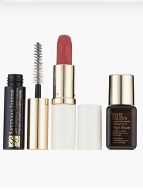 Estée Lauder Three Piece Beauty Gift Set with Serum, Mascara and Lipstick ~ New!